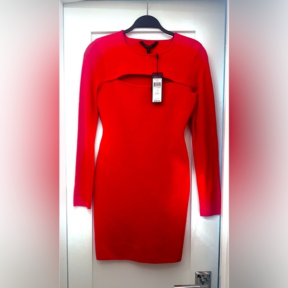 BCBGMaxAzria “Fyona” Vibrant Red Long Sleeve Dress SIZE: SMALL - NEW WITH TAGS! - Picture 1 of 5